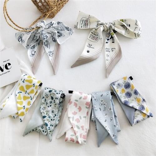5*90cm Fruit Animal Girls Narrow Long Tie Hair Scarf Ribbons Bands Hairband Bag Belt Wrist Hat Bandanas Turban Wrap Accessories