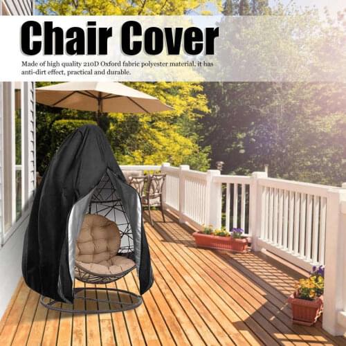 Waterproof Wear Resistant Hanging Egg Shape Swing Chair Dust Cover With Zipper Outdoor Chair Protector Furniture Accessory