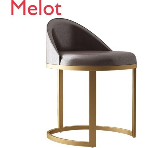High-End Custom Bedroom European Velvet Makeup Stool Modern Minimalist Backrest Dressing Stool Light Luxury Cosmetic Chair