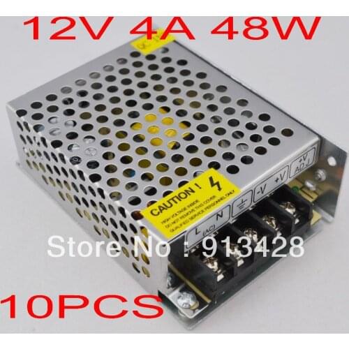 High Quality 10 pcs/lots DC 12V 4A Switch power supply 48W LED power adapter Free shipping