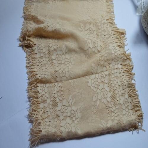 Somelace 23cm 1.5 yds/lot brown tassel Handmade Hair Decoration Elastic Stretch Lace Trim wedding dress skirt lace trim 1701072