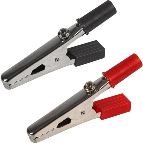 Crocodile Clip Black Red Alligator Connector with Grips and 4mm Banana Socket