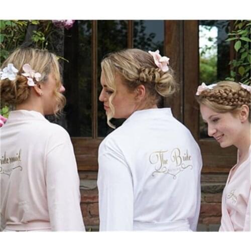 Customize foil gold burgundy bachelorette Robe monogram Lace Bridesmaid Kimono Robes bride Nightgown Bathrobe Wedding favor gift