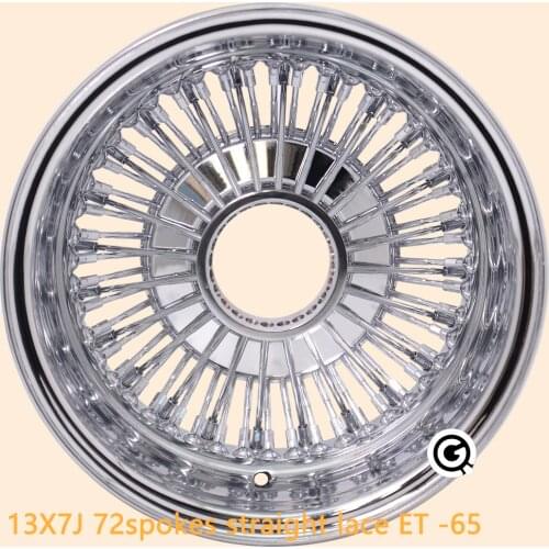 13inch wire wheel 7J Reverse 72spokes straight lace chrome deep dish lip 5X114.3/120 127