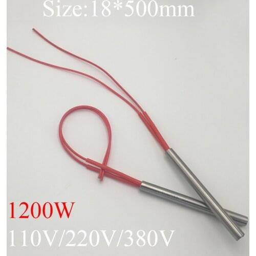 18x500 18*500 1200W AC 110V 220V 380V Stainless Steel Cylinder Tube Mold Heating Element Single End Cartridge Heater