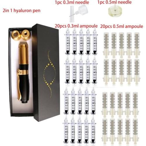 2in 1 Hyaluron Pen Atomizer Meso Gun Hyaluronic Acid for Anti Wrinkle Lip Lifting Syringe Adapter 0.3ml&0.5ml Ampoule No Liquid
