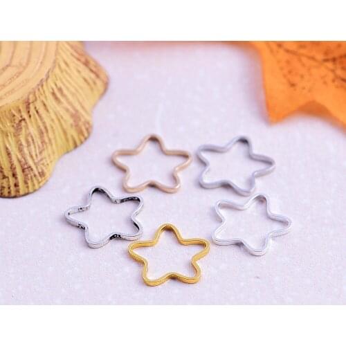 20pcs ZHU RU 9.5mm Five petals flower pentagram star Plum blossom DIY manualidades jewelry materials findings & components