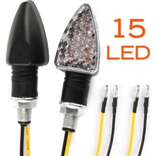2pcs universal motorcycle 15LED Triangular arrow running mode Turn Turning signal indicator Light Bulb flashing brake Jun11