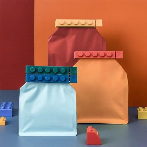 4 Pcs/Set Building Block Bag Sealer Food Sealing Clip Kitchen Supplies Home Accessories Sealing Machine Food Packaging