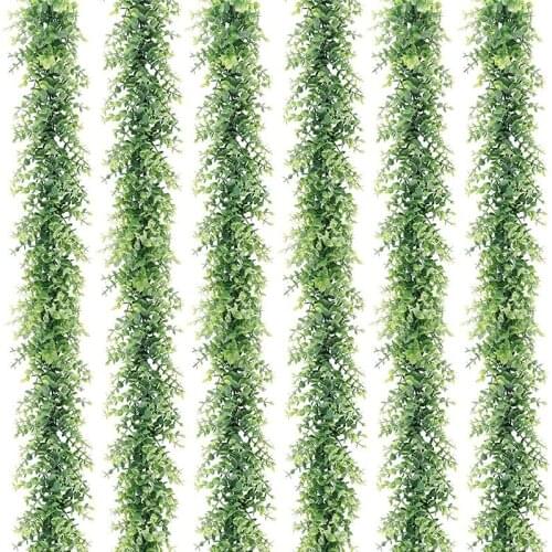 6 Packs 6 Feet Artificial Eucalyptus Garland, Artificial Vines Faux Eucalyptus Greenery Garland, Fake Hanging Plant