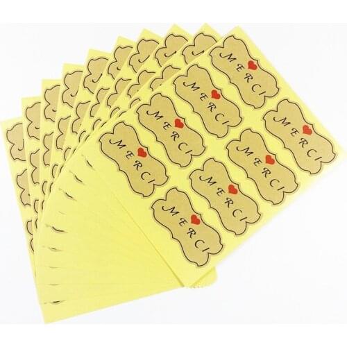 800 Pcs/lot Kraft With Red Heart Seal Sticker Kraft Paper Stickers Homemade Bakery&Gift Scrapbooking Label