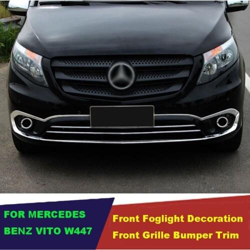 ABS chrome car front foglight trims front bumper trims for mercedes benz vito 2014 2015 2016 2017 2018 2019 w447