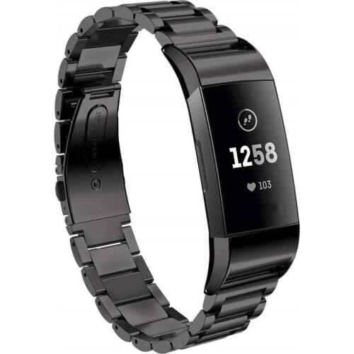 Stainless Steel Bands for Fitbit Charge 3 / 4 Metal Wristbands Butterfly Closure Watch Band Strap Small Large