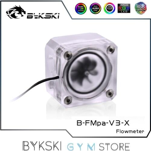 Bykski Frosted Water Flow Meter, Flowing Monitoring For Computer Water Cooling, RGB/ARGB SYNC, B-FMpa-V3-X