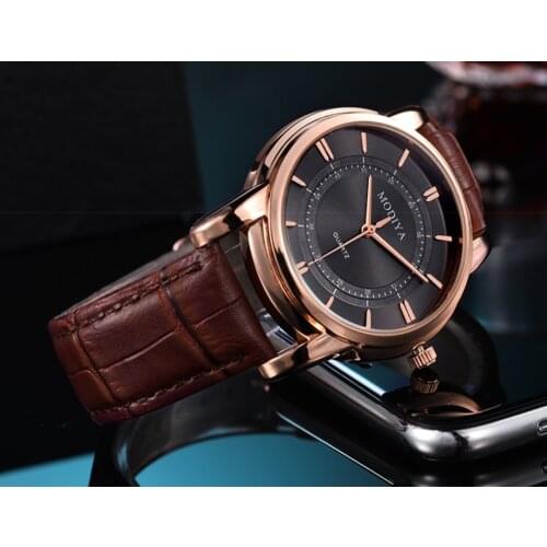 Часы мужские Mens Quartz Watch Classic Wine Barrel Type Fashion Business Belt Simple Gentleman Reception Relogio Masculino