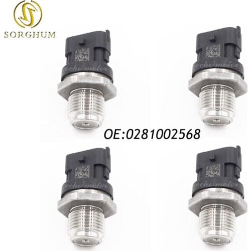 New 4PCS Fuel Injection Rail Pressure Sensor For Renault Hyundai Fiat Lancia 0281002568