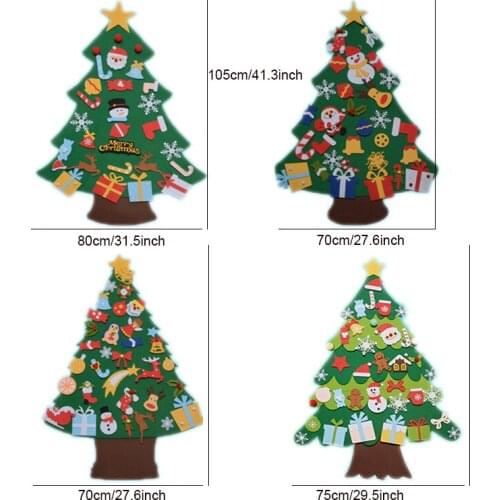 DIY Felt Christmas Tree Decorations Kids Gifts Xmas Tree Door Wall Hanging Ornament Artificial Tree Home Wedding Party Favors