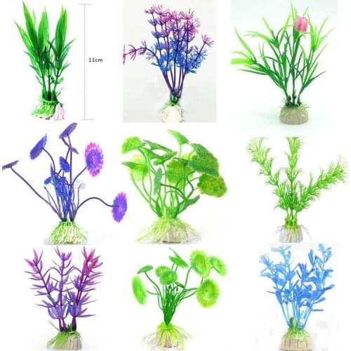 10pcs /lot Artificial Green Colorful Underwater Plant Fish Tank Aquarium Decoration Oranment Decorative Plant mixed order