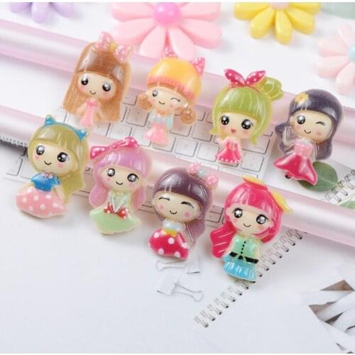 20pcs/lot Kawaii Princess Flatback Resin Cabochon Craft DIY Hair Bows Accessories Flat back Resin Cabochons Embellishments