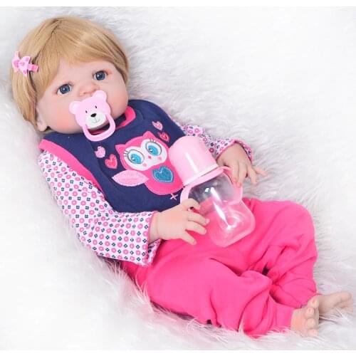 KEIUMF ashion Reborn Baby Girl Doll 57 cm Realistic Full Silicone Vinyl Gold Wig Ethnic Babies Dolls For Kids Christmas Present