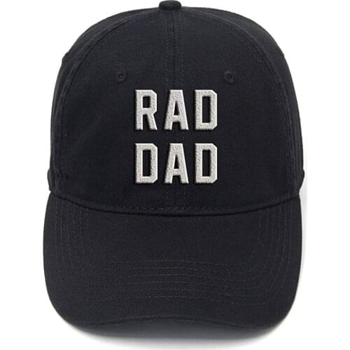 Lyprerazy RAD DAD Funny Cool Dad Joke Washed Cotton Adjustable Men Women Unisex Hip Hop Cool Flock Printing Baseball Cap