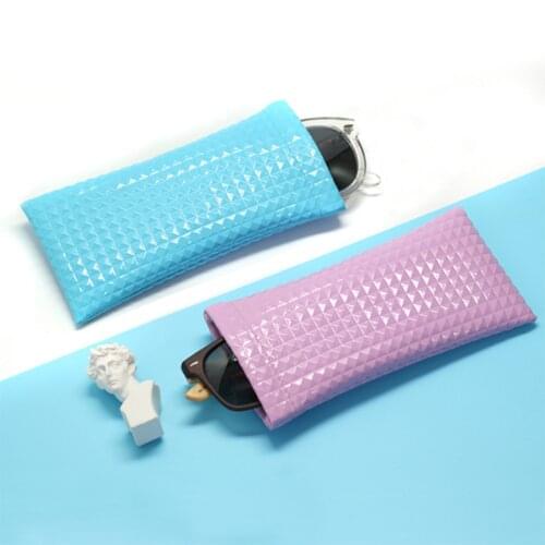 Fashion PU Leather Sunglasses Bag Portable Waterproof Glasses Storage Pouch Unisex Candy Color Eyewear Case