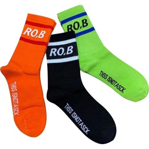 South Korea Ins Fashion Hip Hop Colorful Man Socks Cotton Formal Sports Crew Socks Unisex