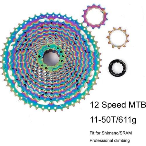 Mtb 12 Speed 11-50T Cassette Freewheel Chainwheel Chrome Molybdenum Steel Cog Sprocket Bicycle Flywheel Professional Climbing