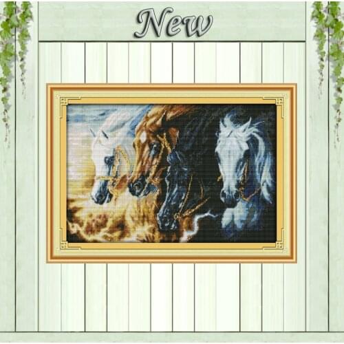 Galloping steed home decor painting counted printed on canvas DMC 11CT 14CT Chinese Cross Stitch kits embroidery needlework Sets