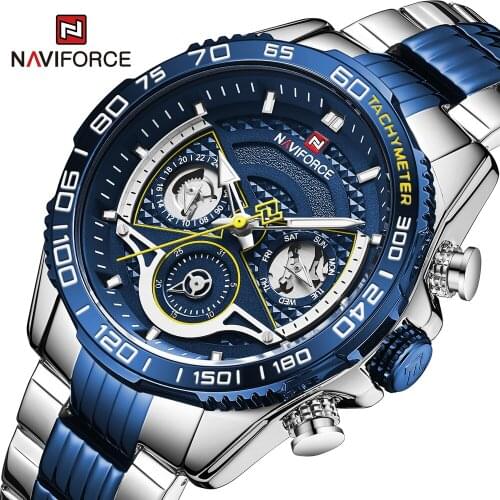 NAVIFORCE Men Watches Luxury Stainless Steel Military Quartz Analog Digital Waterproof Man Watch Relogio Masculino