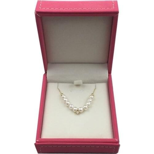 Natural pearls necklace in 18k Au750 gold inlay high luster stone pendant fashion smiling face design for women girls Mom