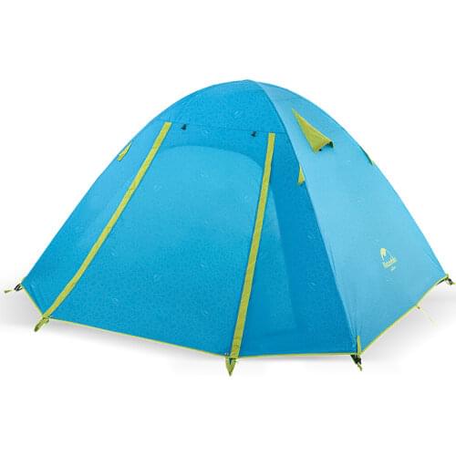 Naturehike P Series UPF50+ 2/3/4 Person Double-layer Sunscreen Anti-UV Large Camping Tent for Family with Mat
