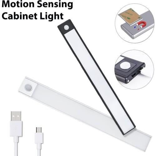 Under Cabinet Light 10/20/40CM Motion Sensor Cabinet Light Kitchen Cabinet Lighting USB Rechargeable Magnetic Led Cabinet Lights