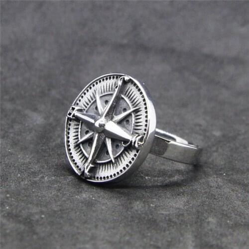 Drop Ship Cool Compass Cross Ring 316L Stainless Steel Mens Women Fashion Steel Simple Cross Biker Ring