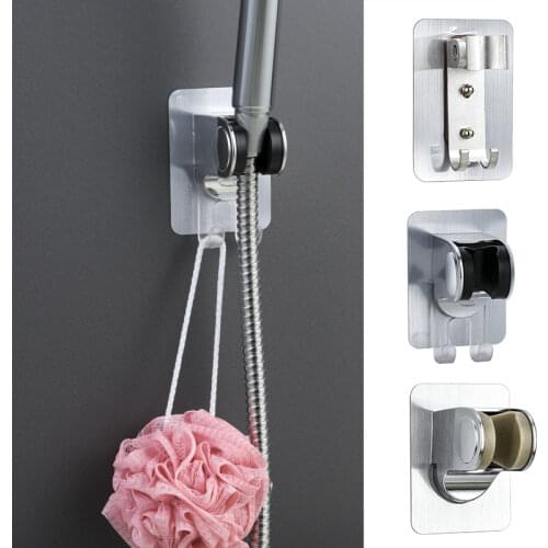 Self-Adhesive Shower Head Bracket Adjustable Handheld Shower Wand Holder Wall Mount PAK55