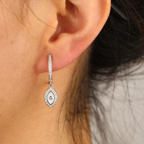 New Jewelry white sky blue red full CZ drop Earring For Women Shiny cz Dangle evil eye Earing For Girl party lucky earrings gift