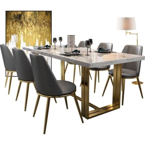 Nordic marble dining table and chair combination rectangular dining table home table
