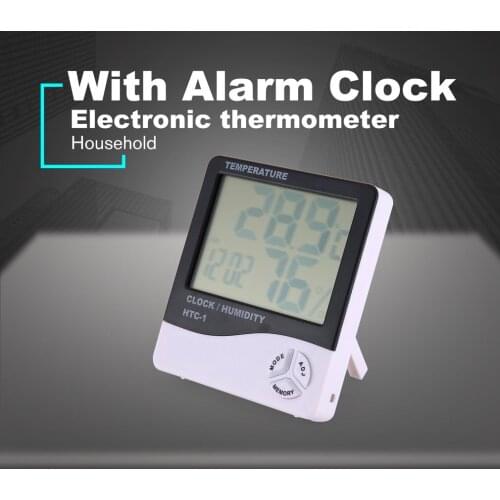 HTC-1 New Thermohygrometer Single Temperature Large Screen Household Electronic Thermohygrometer With Alarm Clock
