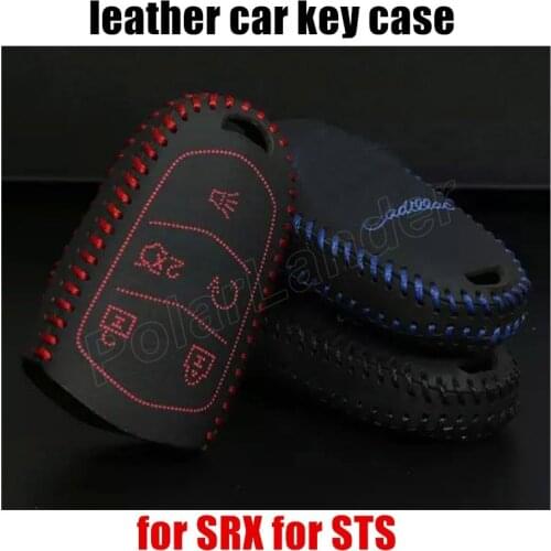 Only Red best gift car key case cover Genuine quality leather sewing by Hand fit for NEW CADALLIAC L ATSL SRX STS