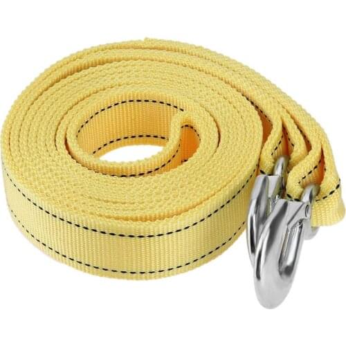 4m/13ft 5 Tons Car Van Tow Rope Heavy Duty Road Recovery Pull Towing Strap Reinforced Casting Winch with Hooks Auto Accessories