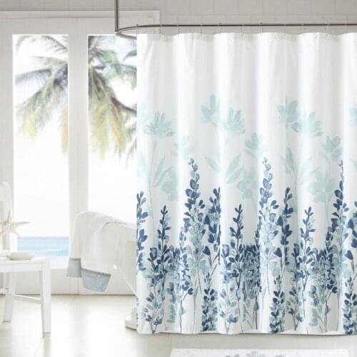 Thickened Waterproof Mildew Bathroom Curtain Shower Room Cover Curtain Bathroom Curtain Blue White Shower Curtain