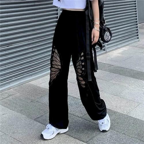 2021 Spring Summer New Pants Female Students Korean Harajuku Loose Casual Plus Fashion Streetwear Women Goth Sweatpants Trousers