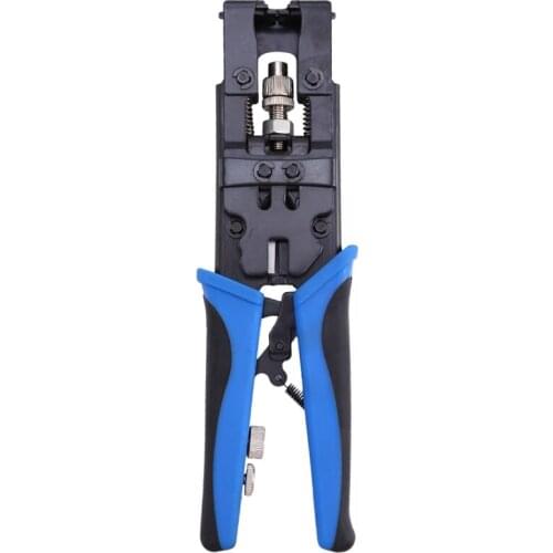 1pc Durable Coax Compression Crimper Tool BNC/RCA/F Crimp Connector RG59/58/6 Cable Wire Cutter Adjustable Crimping Plier