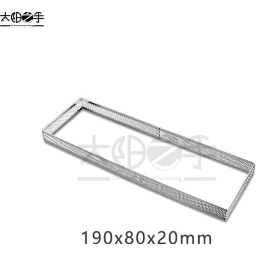 190x80x20mm Rectangular Perforated Tart Ring 304 Stainless Steel Tart Ring Tartlet Mold Make Rectangular Fruit Pie Egg Tart