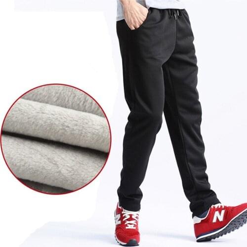 2020 New Mens Joggers Winter Thick Fleece Pants Men Straight Pants mirco velvet Sweatpants men joggers casual pants Trousers