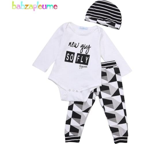 3PCS/Set Baby Clothing High Quality Cotton Children Outfits Romper+Pant+Hat Toddler Boy Clothes suit Girls Jumpsuit Costume A104