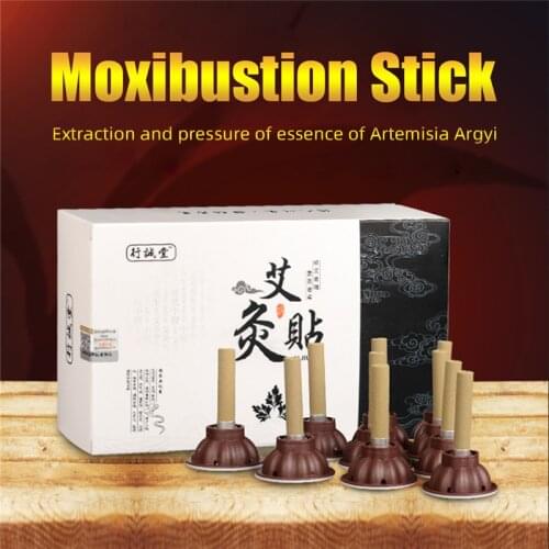 60pcs/Set Moxibustion Stick Smokeless Roll Self-adhesive Moxa Chinese medical acupuncture points massage sticker