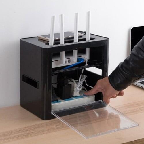 Wireless wireless Internet router storage box cable power plug wire storage box shelf protection shell home office WF