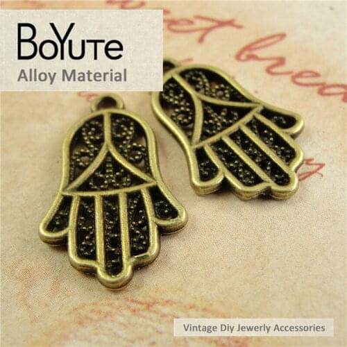 BoYuTe (60 Pieces /lot) 16*25MM Antique Bronze Plated Zinc Alloy Materials Palm Charms Wholesale Jewelry Making Charms