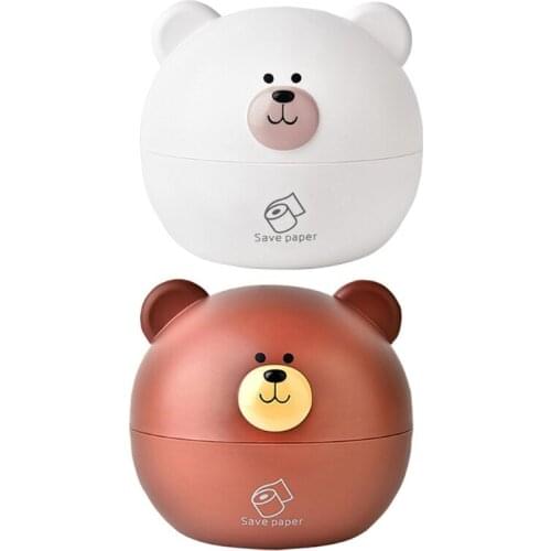 Cute Cartoon Bear Tissue Box Roll Paper Storage Case Holder Napkin Container R7RC